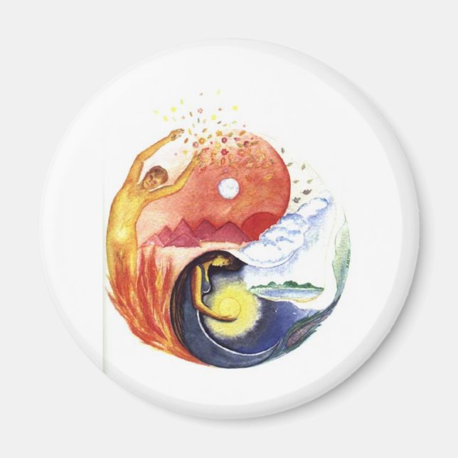 Taijitu veranschaulicht Polarität Magnet (Vorne)