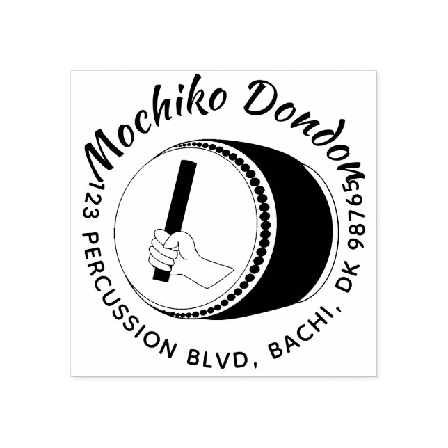 Taiko Drum Geschenke Rücksendeadresse Briefmarke f Gummistempel (Prägung)