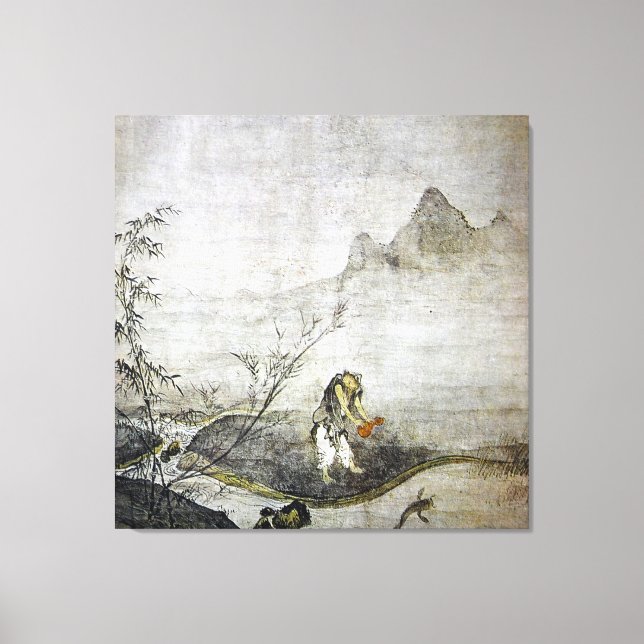 Taikō Josetsu / Catfish mit Gourd / Leinwanddruck (Vorderseite)