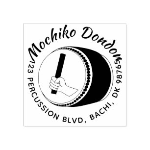 Taiko Trommel-Geschenk-Rücksendeadresse-Briefmarke Gummistempel