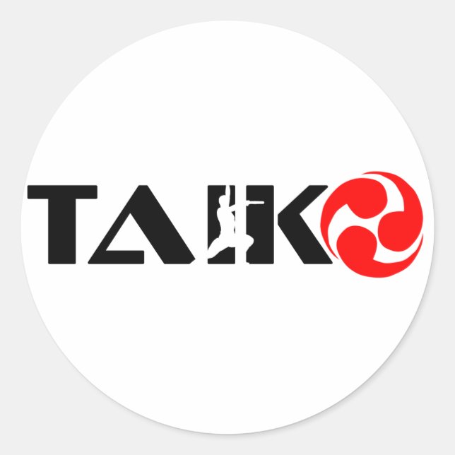 Taiko-Typ (Design 1) Runder Aufkleber (Vorderseite)