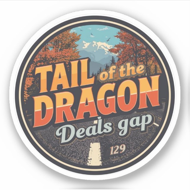 Tail of the Dragon Deals 318 curves road trip  Aufkleber (Vorderseite)