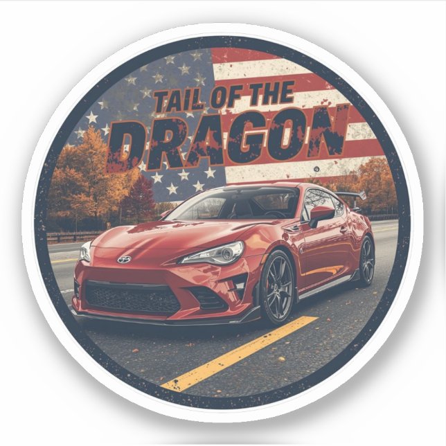 Tail of the Dragon Deals Gap sports car road trip  Aufkleber (Vorderseite)