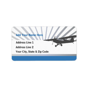 Taildragger Flugzeug Adressaufkleber