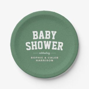 Tailgate Baby Dusche Spaß rosa Fußball Thema Pappteller