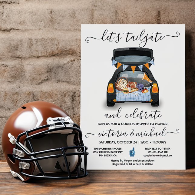 Tailgate Car Football GRILLEN Beer Couples Dusche Einladung (Von Creator hochgeladen)