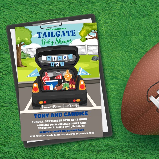 Tailgate Football Baby Dusche Paar Dusche Einladung (Von Creator hochgeladen)