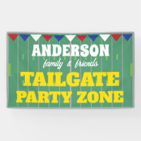 Tailgate Party mit Namen und Fußballplatz