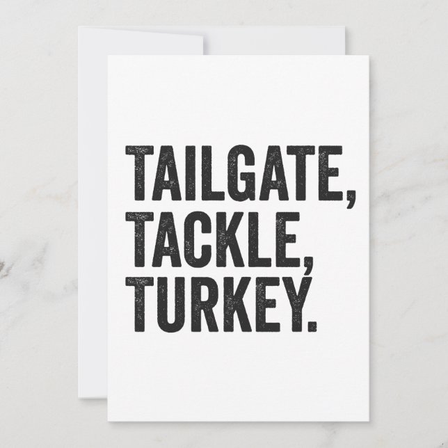 Tailgate Tackle Turkey Funny Erntedank Football Einladung (Vorderseite)