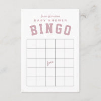 Tailgate Thema rosa Babydusche BINGO Karte