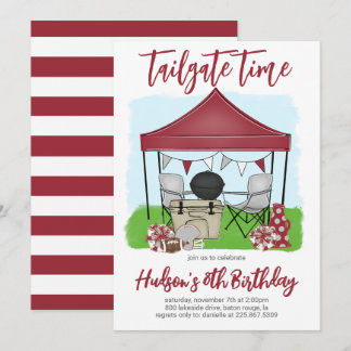 Tailgate Time Football Geburtstag JEDER FARBCOMBO Einladung
