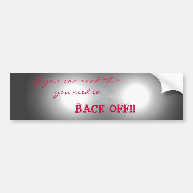 Tailgater Warnung Autoaufkleber (Vorne)