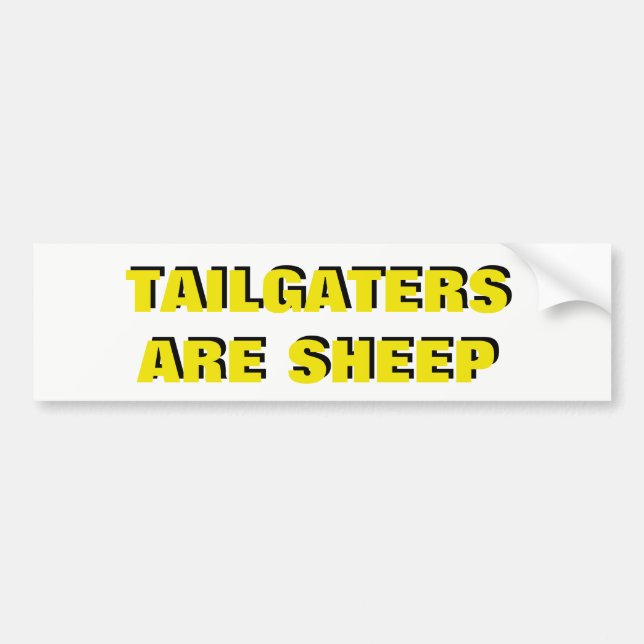 Tailgaters sind Schaf-Gelb und Schwarzes Autoaufkleber (Vorne)