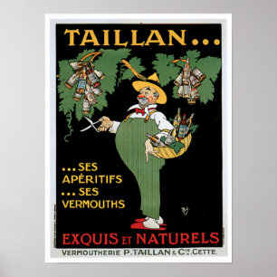 Taillan Aperitif-Vintage Getränk-Anzeigen-Kunst Poster