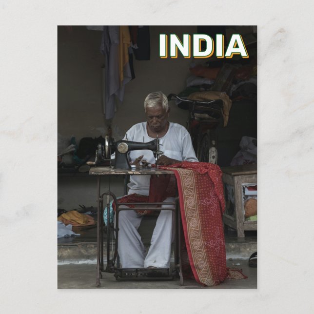 Tailor in Orachha, Indien Postkarte (Vorderseite)