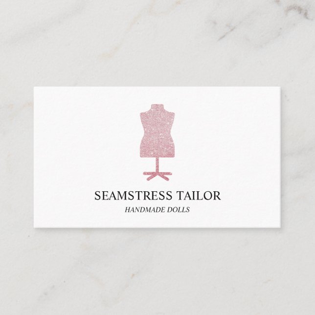 Tailor Seamstress Mannequin Dress Boutique Visitenkarte (Vorderseite)