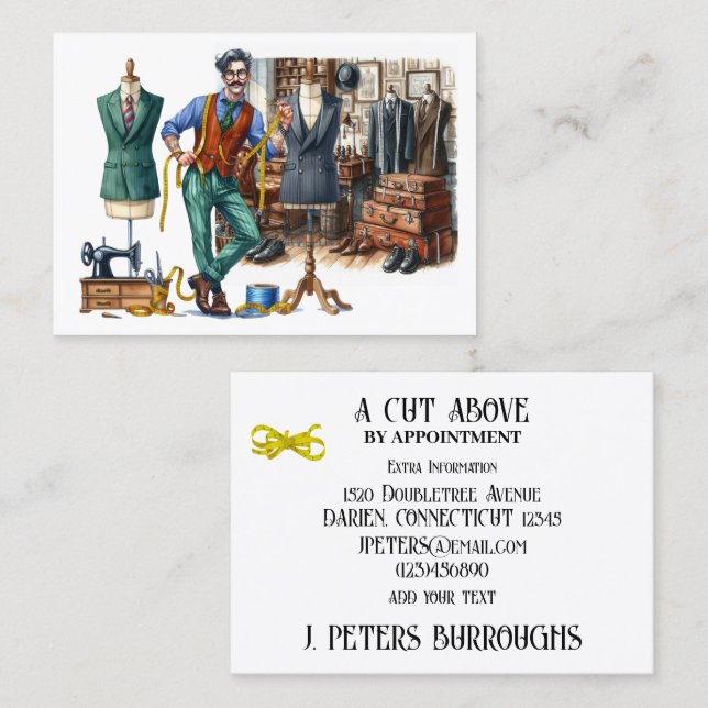 Tailor Sewing Visitenkarte (Vorne/Hinten)