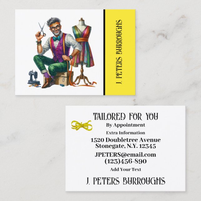 Tailor Sewing Visitenkarte (Vorne/Hinten)