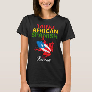 Taino Afrikanisch Spanisch Coqui Puerto Rico Flagg T-Shirt