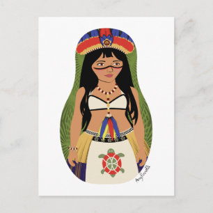 Taíno Boriken, Puerto Rico Matryoshka Postcard Postkarte