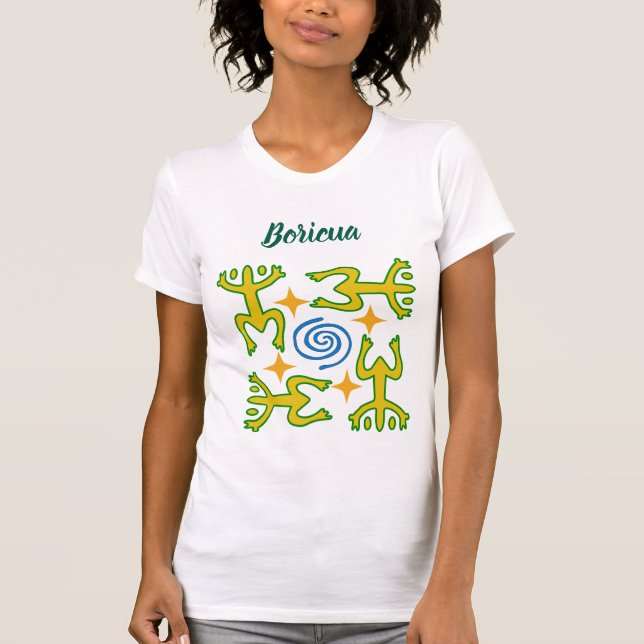 Taíno Coquí Platz Boricua T - Shirt (Vorderseite)