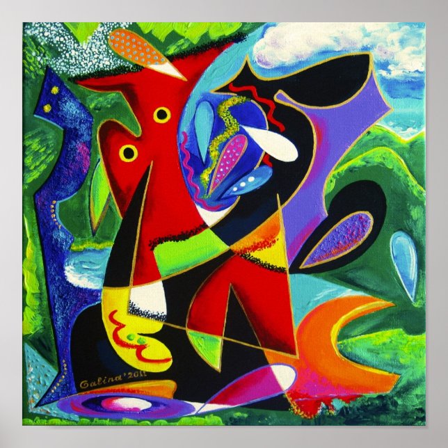 Taino Dance, Puerto Rico Art Poster (Vorne)