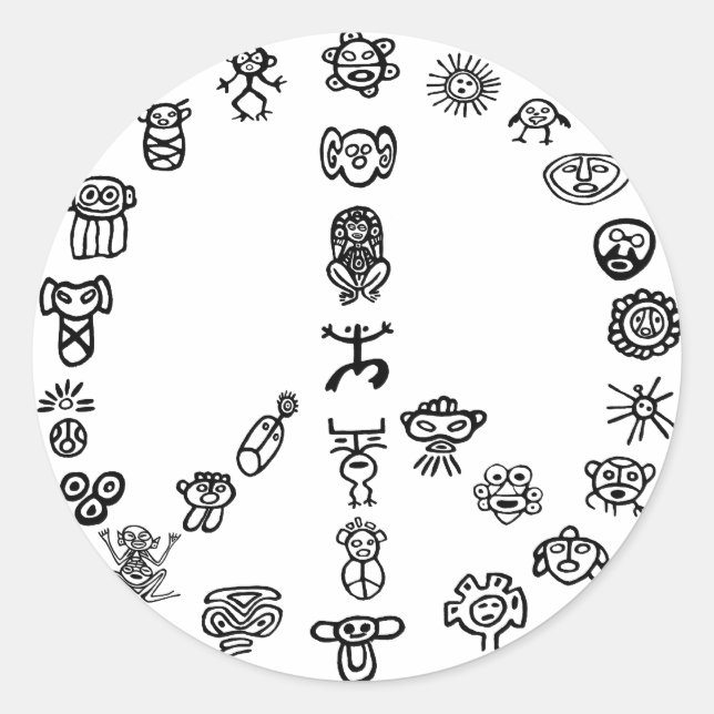 Taino Peace Runder Aufkleber (Vorderseite)