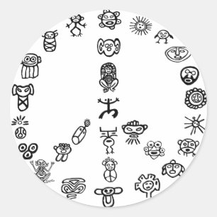 Taino Peace Runder Aufkleber