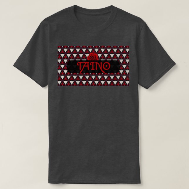 Taino Red Native American Diamond Pattern T-Shirt (Design vorne)