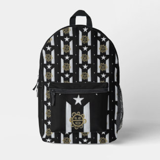 Taino Sol über BlkWht Bedruckter Rucksack