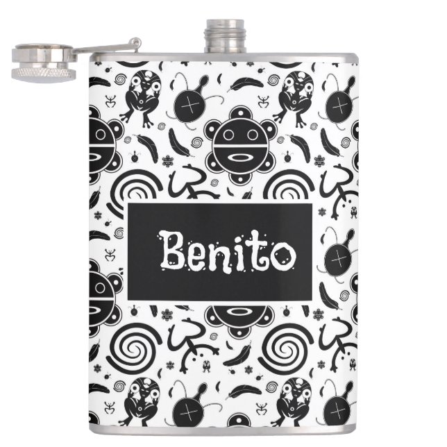 Taino Symbole Puerto Rico Kultur Flachmann (Geöffnet)