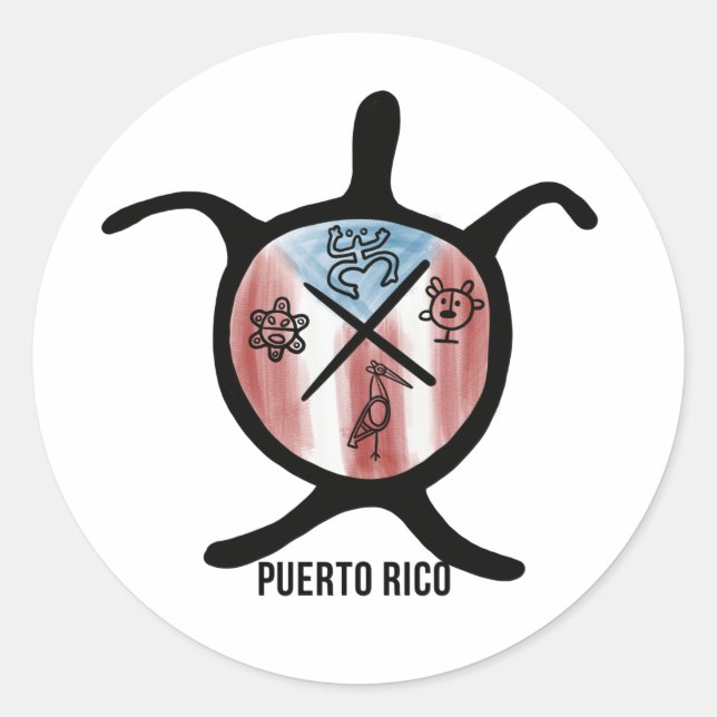 Taino-Symbole Runder Aufkleber (Vorderseite)