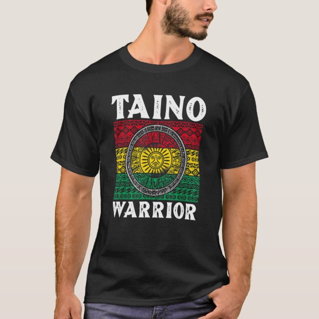Taino Warrior Flag Traditionelles Symbol T-Shirt (Vorderseite)