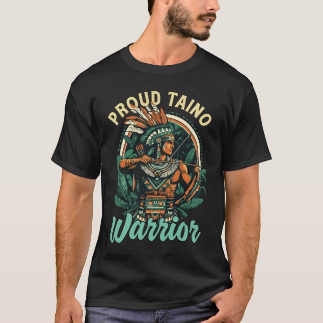 Taino Warrior Puerto Rico Indigenous Caribbean Cul T-Shirt (Vorderseite)