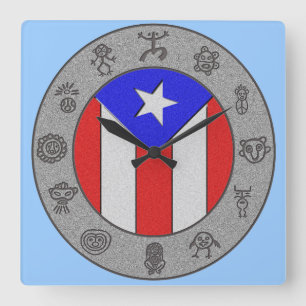 Taino Wheel Quadratische Wanduhr