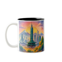Taipei City Taiwan Skyline Wasserfarbe Tasse