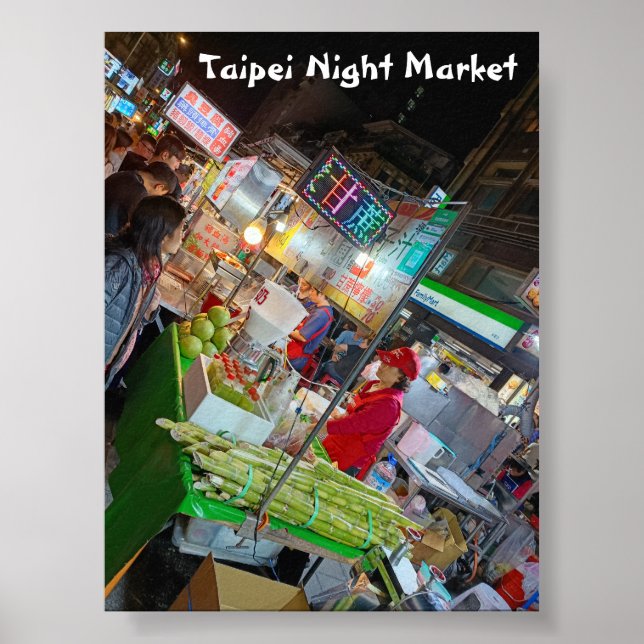Taipei Night Market Taiwanese Culture Travel Poster (Vorne)