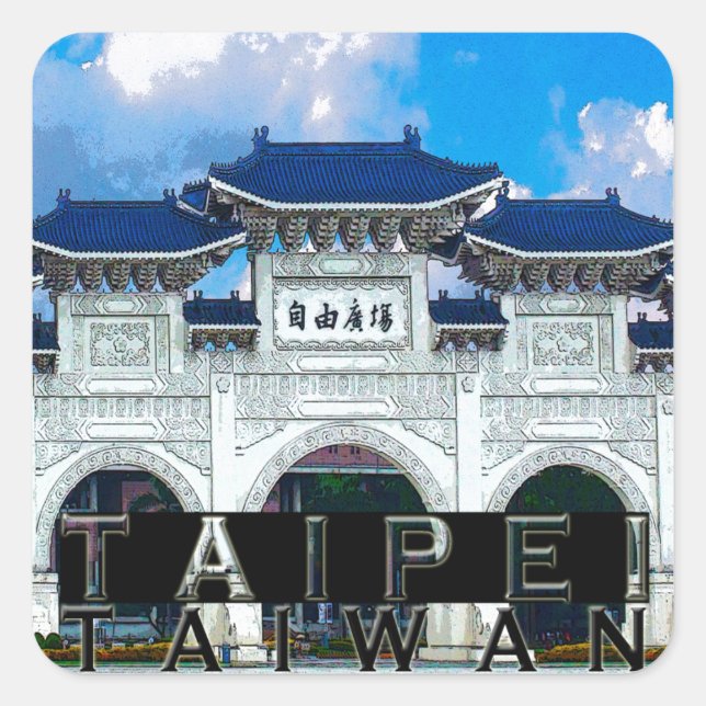 Taipei Quadratischer Aufkleber (Vorderseite)