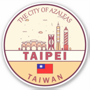 Taipei Taiwan City Skyline Emblem Aufkleber