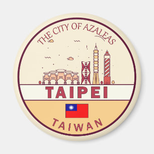 Taipei Taiwan City Skyline Emblem Magnet