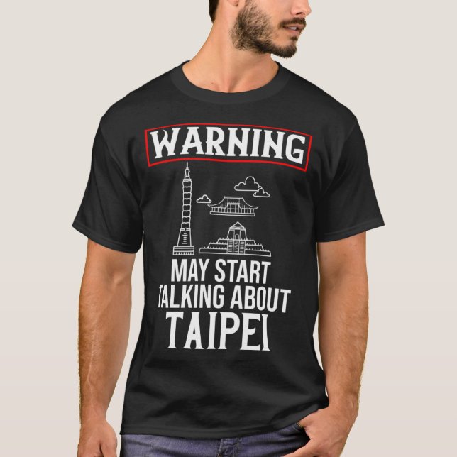 Taipei Taiwan City Skyline Karte T-Shirt (Vorderseite)