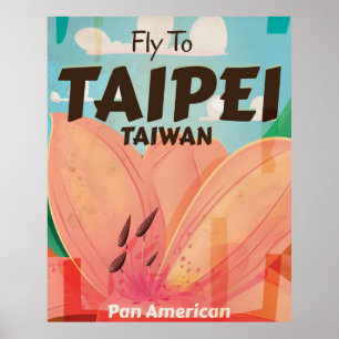 Taipei, Taiwan Vintage-Urlaubsposter Poster