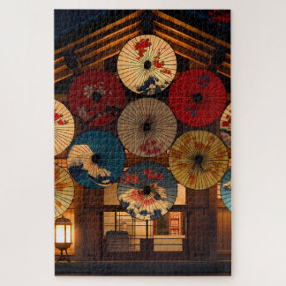Taisho Romantische Nacht mit gemalten Wagasa Puzzle