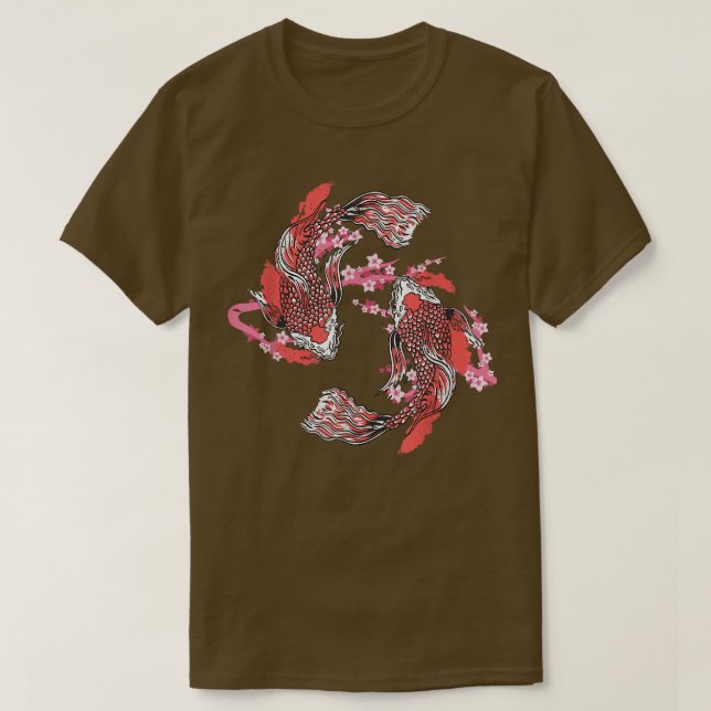 Taisho Sanke Koi Fish Japanese Culture Sakura Koi  T-Shirt (Design vorne)