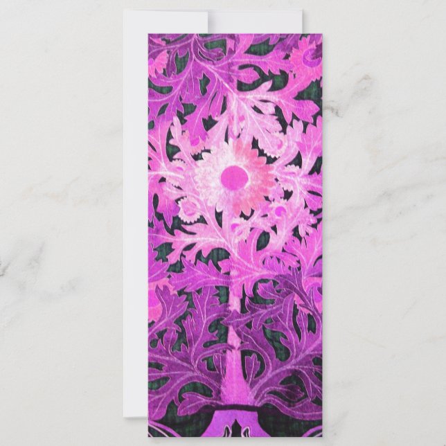 TAISY, rosa Schwarz-weiße Blume und Blätter Ankündigung (Vorderseite)