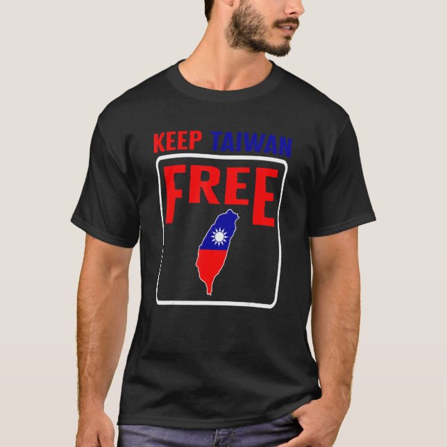 Taiwan Behalten freie Flag-Karte Unterstützung Chi T-Shirt (Vorderseite)
