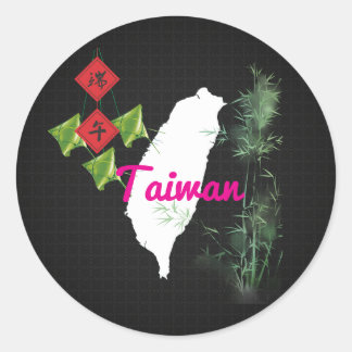 Taiwan-Drachenbootfest-Zongzi-Bambus Runder Aufkleber