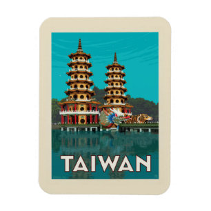 Taiwan   Dragon und Tiger Pagodas Magnet
