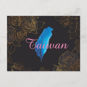 Taiwan Elegante Feder Blumen Kunst Postkartendesig Postkarte