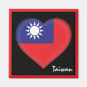 Taiwan Fahne & taiwanesischer Herzurlaub /sport Magnet